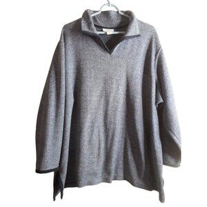 Blue Pullover 26/28 v neck collared ribbed knit Sweater cotton blend Avenue